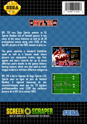 NFL '95 (USA, Europe) box cover back